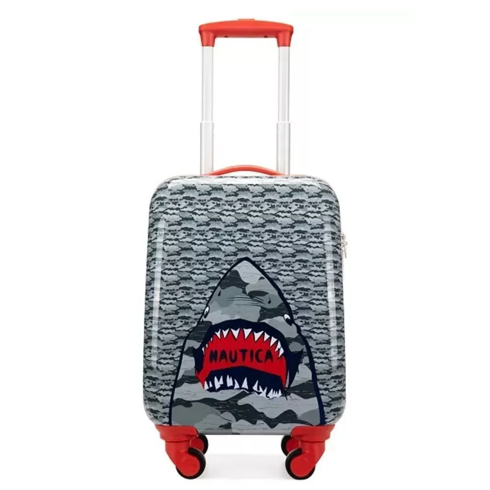 Nautica 2 piece boys shark attack hard shell luggage carry on bundle
